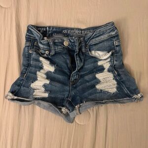 American Eagle Outfitters Distressed Blue Jean Shorts